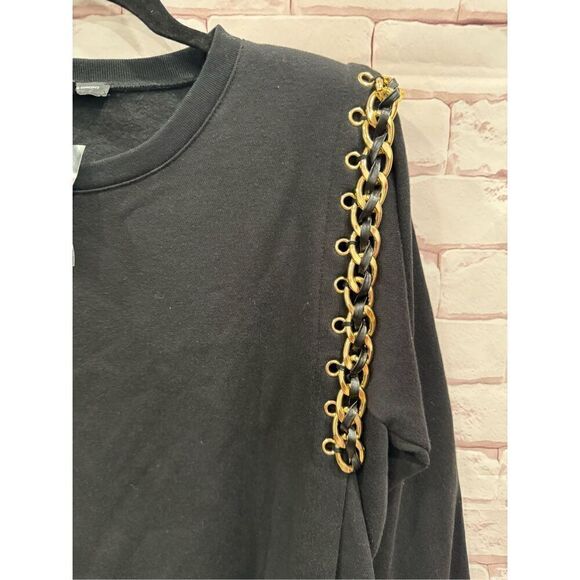 INC International Concepts black golden chain sweater size petite large - Picture 2 of 8